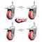 Service Caster 5 Inch Red Polyurethane Swivel 3/8 Inch Stem Caster Set with Total Lock Brake SCC-TSTTL20S514-PPUB-RED-381615-4 - alternate 3